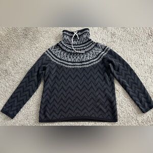 Krimson Klover Black and White Chevron Turtleneck Sweater